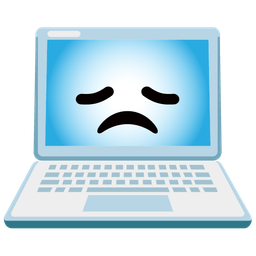 disappointed face and laptop