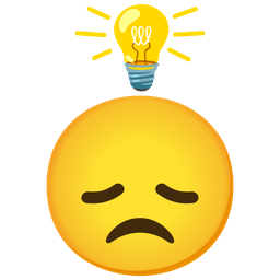 disappointed face and light bulb