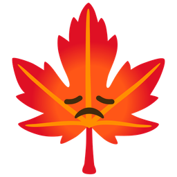 disappointed face and maple leaf