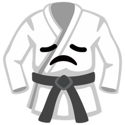 disappointed face and martial arts uniform