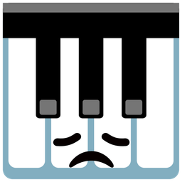 disappointed face and musical keyboard