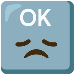 disappointed face and OK button