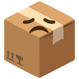 disappointed face and package
