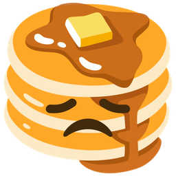 disappointed face and pancakes