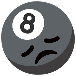 disappointed face and pool 8 ball