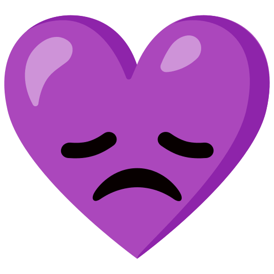 Disappointed face and Purple heart