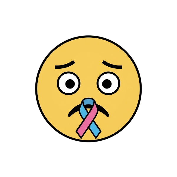 Disappointed face and Reminder ribbon