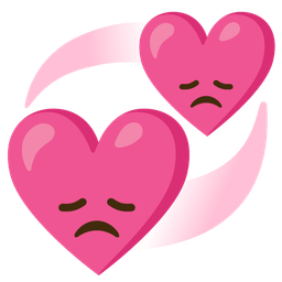 Disappointed face and Revolving hearts