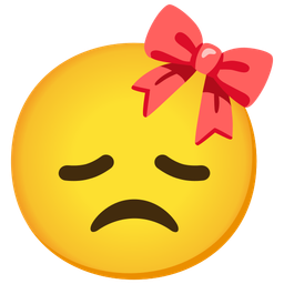 disappointed face and ribbon