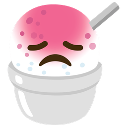 disappointed face and shaved ice