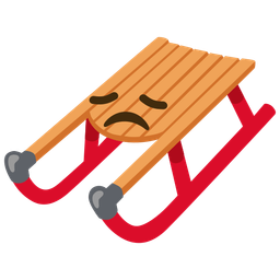 disappointed face and sled