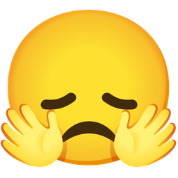 Disappointed face and Smiling face with open hands