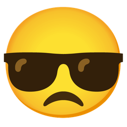 disappointed face and smiling face with sunglasses