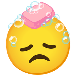 disappointed face and soap