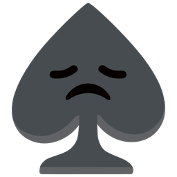 disappointed face and spade suit