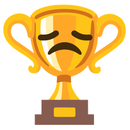 disappointed face and trophy