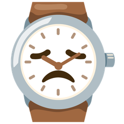 disappointed face and watch