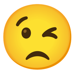 Disappointed face and Winking face