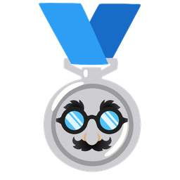 disguised face and 2nd place medal