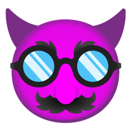 disguised face and angry face with horns