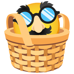 disguised face and basket