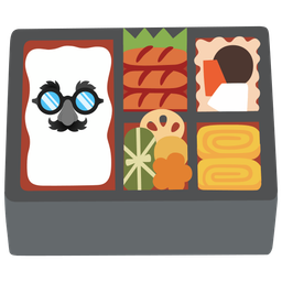 disguised face and bento box