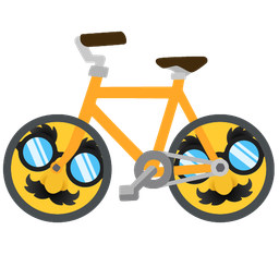 disguised face and bicycle