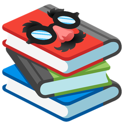 disguised face and books