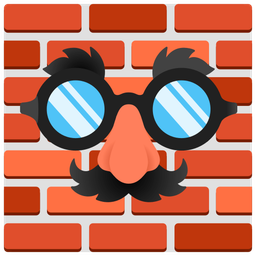 disguised face and brick