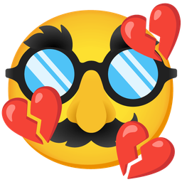 disguised face and broken heart