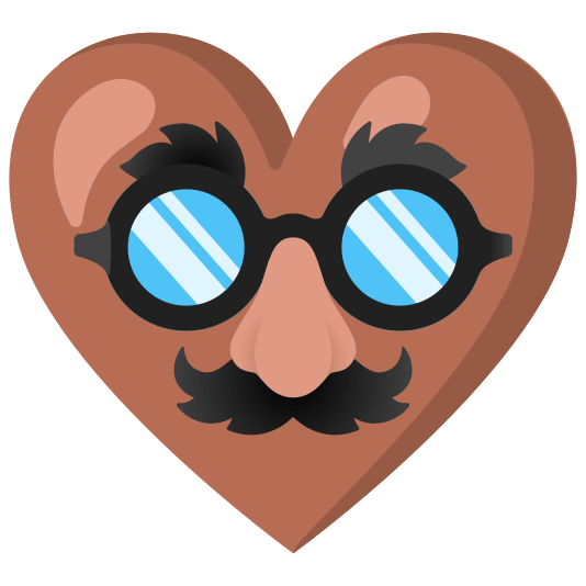 Disguised face and Brown heart