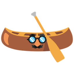 disguised face and canoe