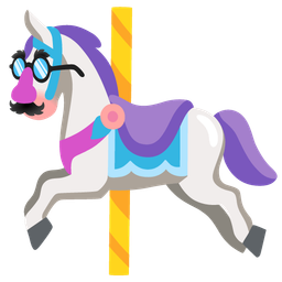 disguised face and carousel horse