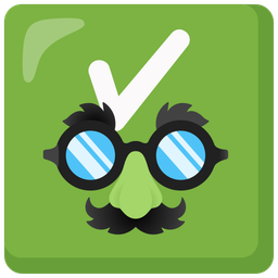 disguised face and check mark button