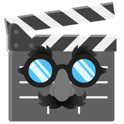 disguised face and clapper board