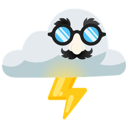 disguised face and cloud with lightning