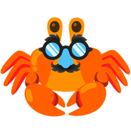 disguised face and crab
