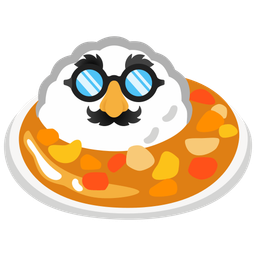 disguised face and curry rice