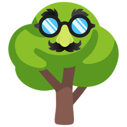 disguised face and deciduous tree