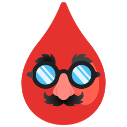 Disguised face and Drop of blood