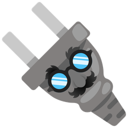 disguised face and electric plug