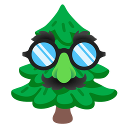 disguised face and evergreen tree