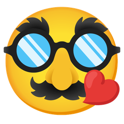 Disguised face and Face blowing a kiss