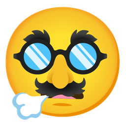 disguised face and face exhaling