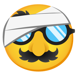 disguised face and face with head-bandage