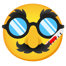 disguised face and face with thermometer