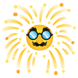 disguised face and fireworks