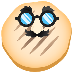 disguised face and flatbread