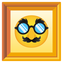 disguised face and framed picture