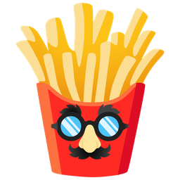 disguised face and french fries